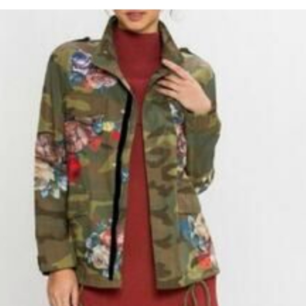 Floral Camouflage Utility Jacket